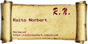 Raits Norbert névjegykártya
